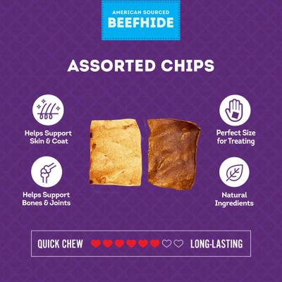 American Sourced Beefhide Chips Chicken & Beef Flavor Dog Chews, 22-oz bag