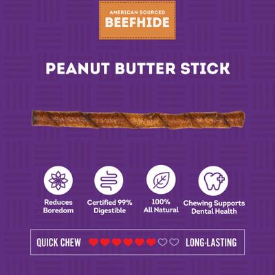 Beefhide Twist Sticks 5-in Peanut Butter Flavor Dog Chews, 1-lb bag