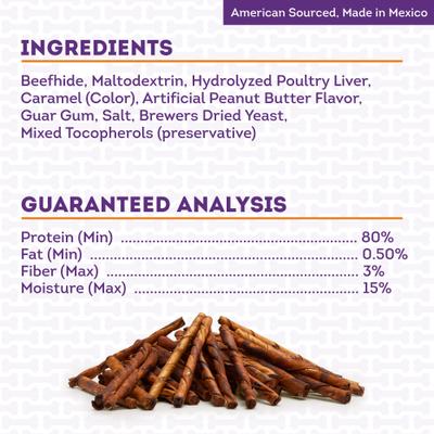 Beefhide Twist Sticks 5-in Peanut Butter Flavor Dog Chews, 1-lb bag