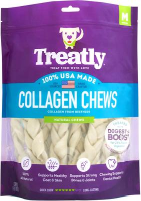 USA Collagen Braids 6 to 7-in Natural Flavor Dog Chew Treats, 15 count