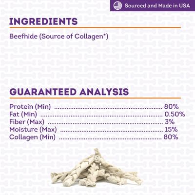 USA Collagen Braids 6 to 7-in Natural Flavor Dog Chew Treats, 15 count