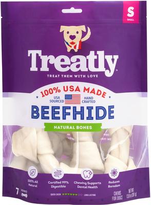 USA Beefhide Bones 5 to 6-in Natural Flavor Dog Chews, 7 count
