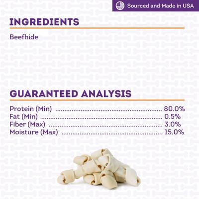 USA Beefhide Bones 5 to 6-in Natural Flavor Dog Chews, 7 count