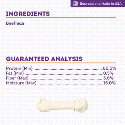 USA Beefhide Bones 9 to 10-in Natural Flavor Dog Chews