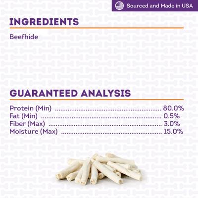 USA Beefhide Chip Rolls 5 to 6-in Natural Flavor Dog Chews, 22 count