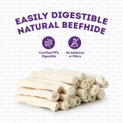 USA Beefhide Chip Rolls 5 to 6-in Natural Flavor Dog Chews, 22 count