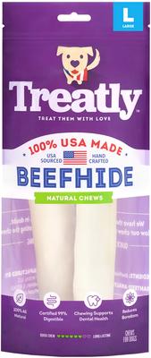 USA Beefhide Rolls 8 to 9-in Natural Flavor Dog Chews, 2 count