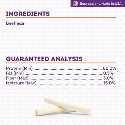 USA Beefhide Rolls 8 to 9-in Natural Flavor Dog Chews, 2 count