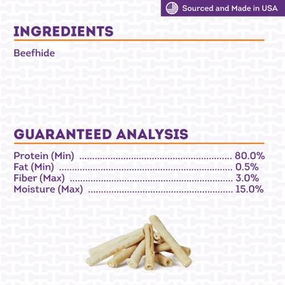 USA Beefhide Rolls 8 to 9-in Natural Flavor Dog Chews, 10 count