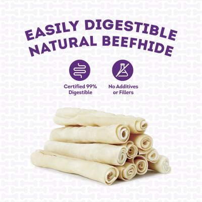 USA Beefhide Rolls 8 to 9-in Natural Flavor Dog Chews, 10 count