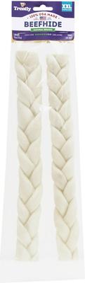 USA Beefhide Braids 12 to 13-in Natural Flavor Dog Chews, 2 count