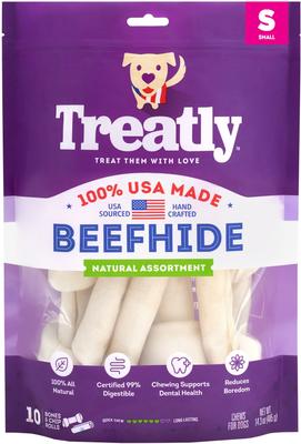 USA Beefhide Small Assorted Natural Flavor Dog Chews, 10 count