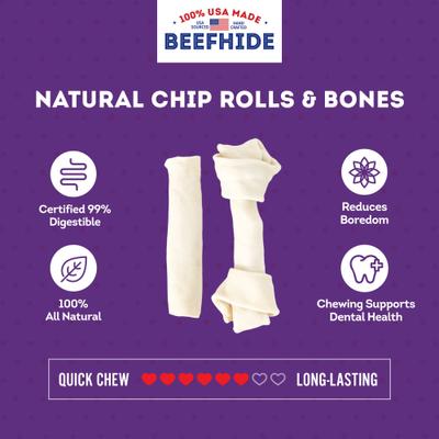 USA Beefhide Medium Assorted Natural Flavor Dog Chews, 4 count