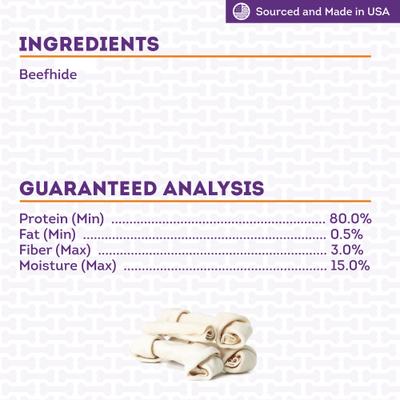USA Beefhide Medium Assorted Natural Flavor Dog Chews, 4 count