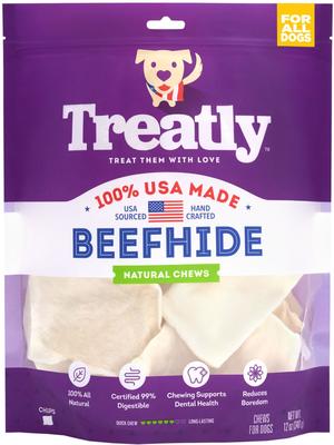 USA Beefhide Chips Natural Flavor Dog Chews, 12-oz bag