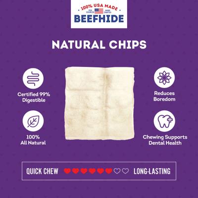 USA Beefhide Chips Natural Flavor Dog Chews, 12-oz bag