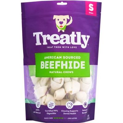 Huesos de piel de res de origen americano, masticables para perros con sabor natural de 4 a 5 pulgadas, 10 unidades