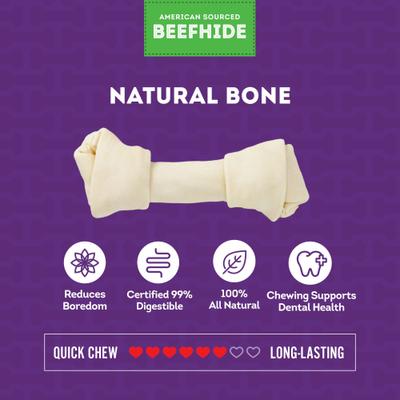 American Sourced Beefhide Bones 6 to 7-in Natural Flavor Dog Chews, 3 count