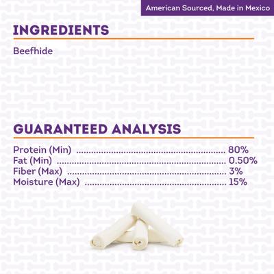 American Sourced Beefhide Rolls 6 to 7-in Natural Flavor Dog Chews, 4 count