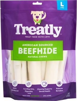 American Sourced Beefhide Rolls 8 to 9-in Natural Flavor Dog Chews, 10 count