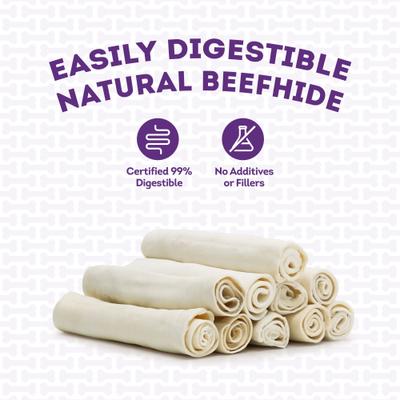 American Sourced Beefhide Rolls 8 to 9-in Natural Flavor Dog Chews, 10 count