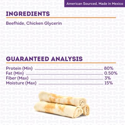 Combo Beefhide Rolls 7-in with Chicken Meat Wrap Dog Chews, 3 count