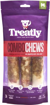 Combo Beefhide Rolls 7-in with Beef Meat Wrap Dog Chews, 3 count