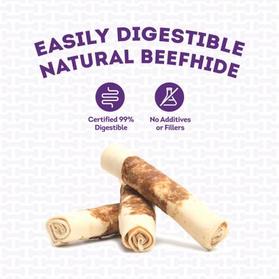Combo Beefhide Rolls 7-in with Beef Meat Wrap Dog Chews, 3 count