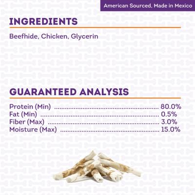 Combo Beefhide Chip Rolls 5-in with Chicken Meat Wrap Dog Chews, 10 count