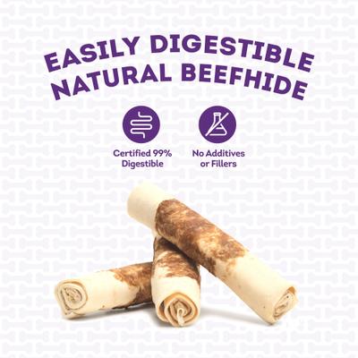 Combo Beefhide Rolls with Pork Meat Wrap Dog Chews, 3 count, Medium