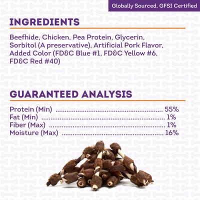 Combo Pork Flavor Rawhide Kabob 5-in with Duck & Chicken Meat Wrap Dog Chews, 18 count