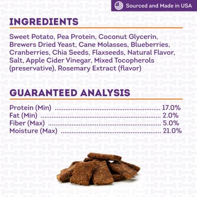 PlantWise Sweet Potato & Berries Vegan Bars Dog Treats, 5-oz bag