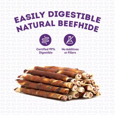 Combo Pork Flavor Rawhide Stick 5-in with Chicken Meat Wrap Dog Chews, 22 count