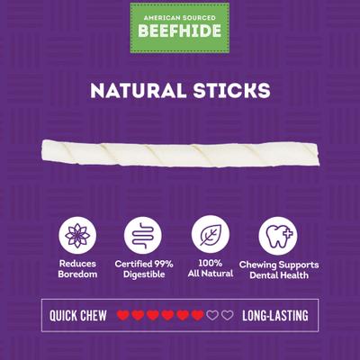 Beefhide Twist Sticks 5-in Natural Flavor Dog Chews, 1-lb bag