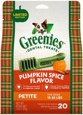 Pumpkin Spice Flavor Dental Dog Treats, 20 count
