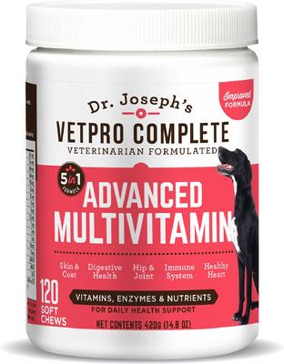 Chicken Flavored 5in1 Advanced Multivitamin Soft Chew Supplement for Dogs, 120 count