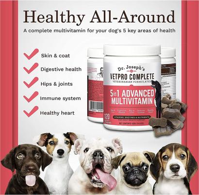Chicken Flavored 5in1 Advanced Multivitamin Soft Chew Supplement for Dogs, 120 count
