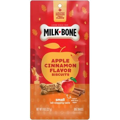 Galletas crujientes para perros adultos con sabor a manzana y canela, bolsa de 8 oz