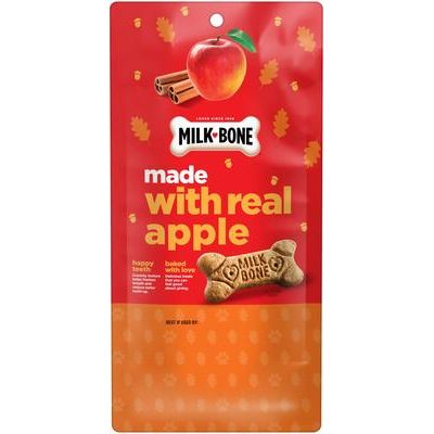 Galletas crujientes para perros adultos con sabor a manzana y canela, bolsa de 8 oz