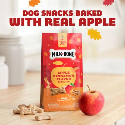 Holiday Apple Cinnamon Flavor Adult Biscuits Crunchy Dog Treats, 8-oz pouch