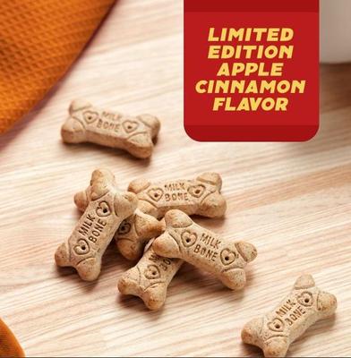 Holiday Apple Cinnamon Flavor Adult Biscuits Crunchy Dog Treats, 8-oz pouch