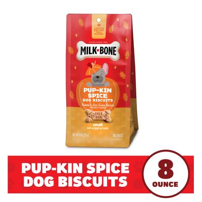 Pup-kin Spice Artificial Pumpkin & Spice Flavor Biscuits Dog Treats, Small, 8-oz bag