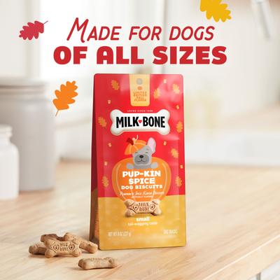 Pup-kin Spice Artificial Pumpkin & Spice Flavor Biscuits Dog Treats, Small, 8-oz bag