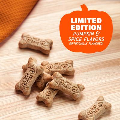 Galletas para perros Pup-kin Spice con sabor artificial a calabaza y especias, pequeñas, bolsa de 8 oz