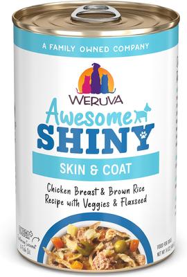 Awesome Shiny, Chicken Breast & Brown Rice Recipe with Veggies & Flaxseed Adult Gluten-Free Shredded Canned Wet Dog Food, 6-oz can, case of 8