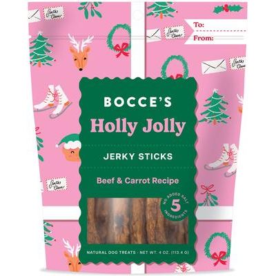 Premios para perros Holly Jolly Beef & Carrot con ingredientes limitados, cecina, bolsa de 4 oz