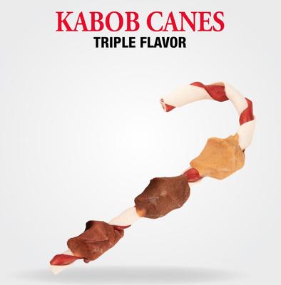 Triple Flavor Kabob Canes with Real Chicken Holiday Adult Hard Chew Dog Treats, 3.35-oz bag, 5 count