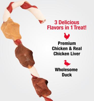 Triple Flavor Kabob Canes with Real Chicken Holiday Adult Hard Chew Dog Treats, 3.35-oz bag, 5 count