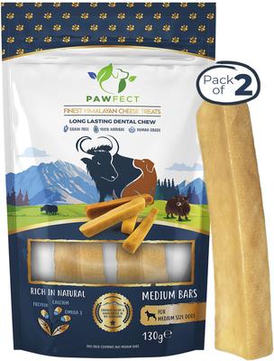 Himalayan Cheese Chews Medium All Natural High-Protein Grain-Free Dental Dog Treats, 2 count