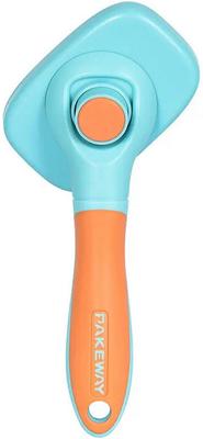 Rotate-Pro Self-Cleaning Dog & Cat Slicker Brush, Green/Orange